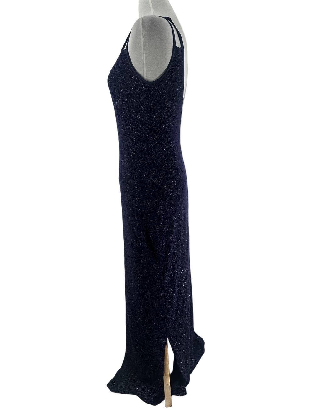 Night Scene California vintage maxi dress blue sparkle slinky y2k whimsy sz M - Picture 3 of 11